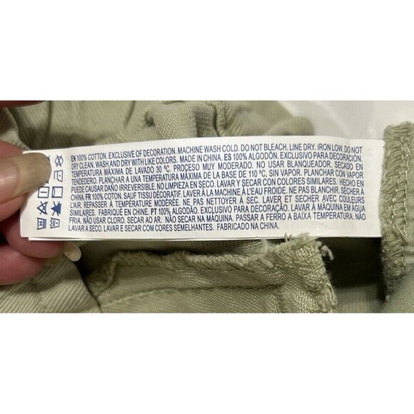 Forever 21 Paper Bag Green Cinched Waist Relaxed Fit Denim Jean High Rise - Picture 8 of 8